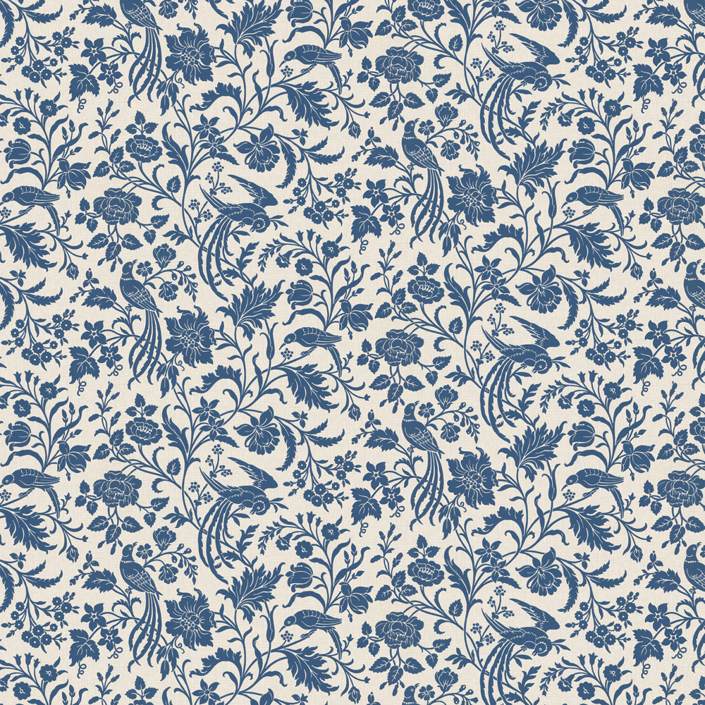 repeat pattern example of 2D-104-E wallpaper in Blue, click to enlarge