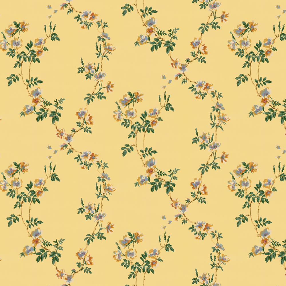repeat pattern example of 2D-107-G wallpaper in Yellow, click to enlarge