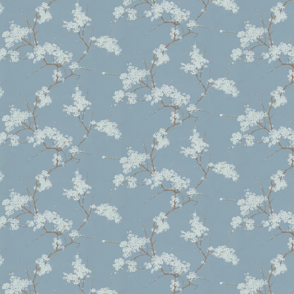 repeat pattern example of 2D-135-A wallpaper in Blue, click to enlarge