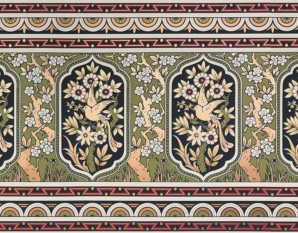 Eastlake Frieze in Aesthetic Green, click to enlarge