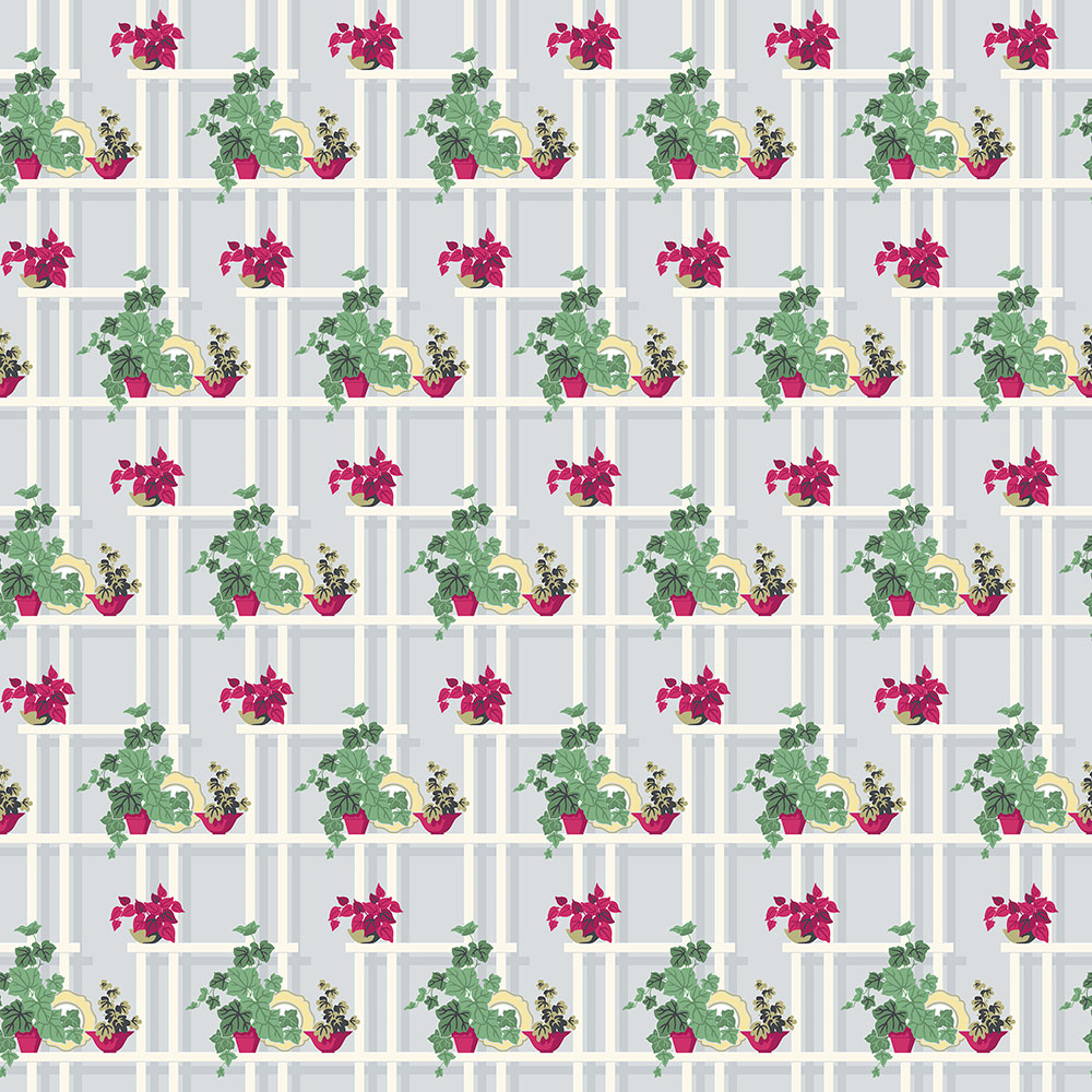 repeat pattern example of Sunnyside wallpaper, click to enlarge