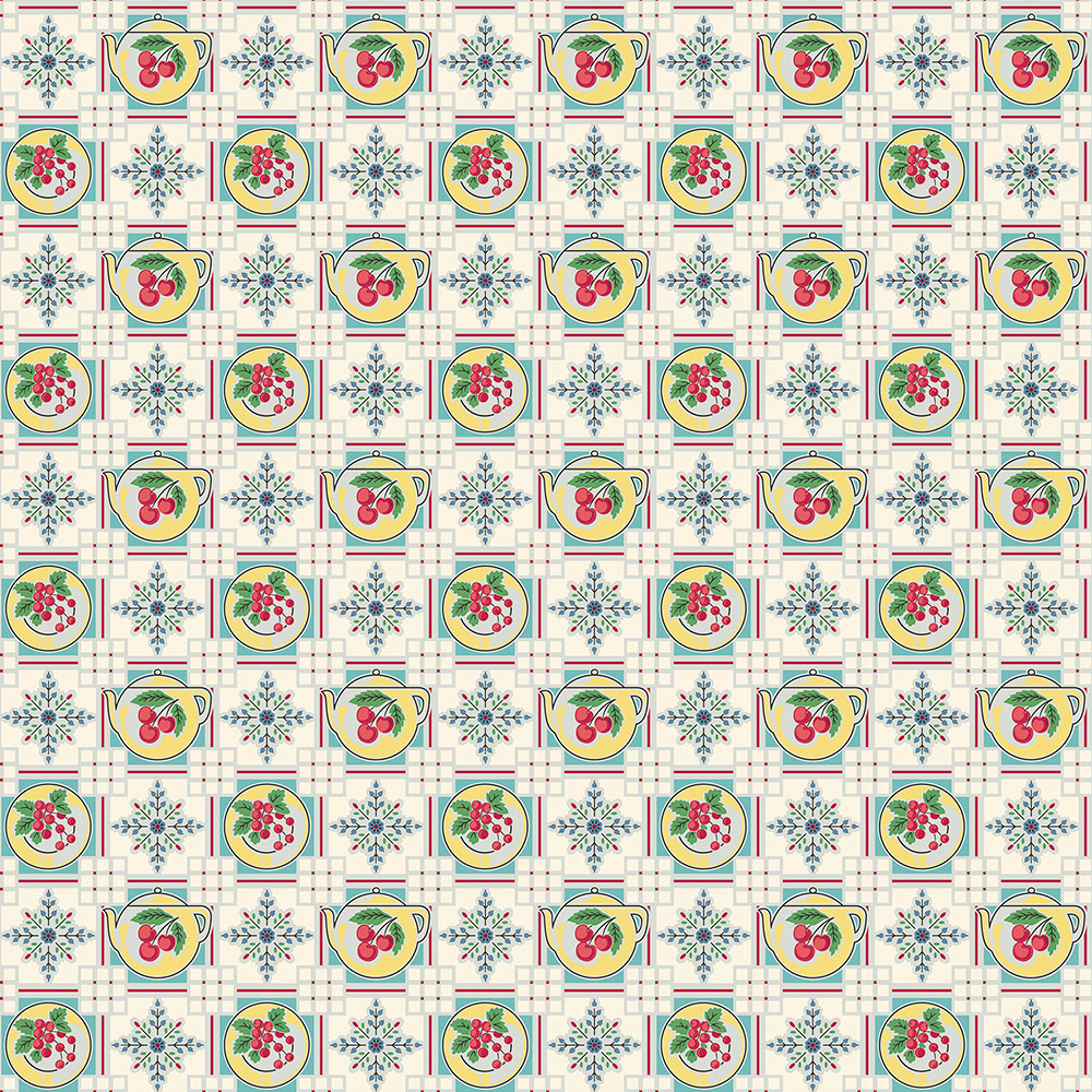 repeat pattern example of Teapot wallpaper, click to enlarge