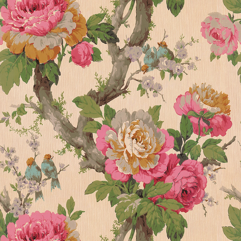 Vintage 1920s 2G-114-A, Cabbage Roses in Pink