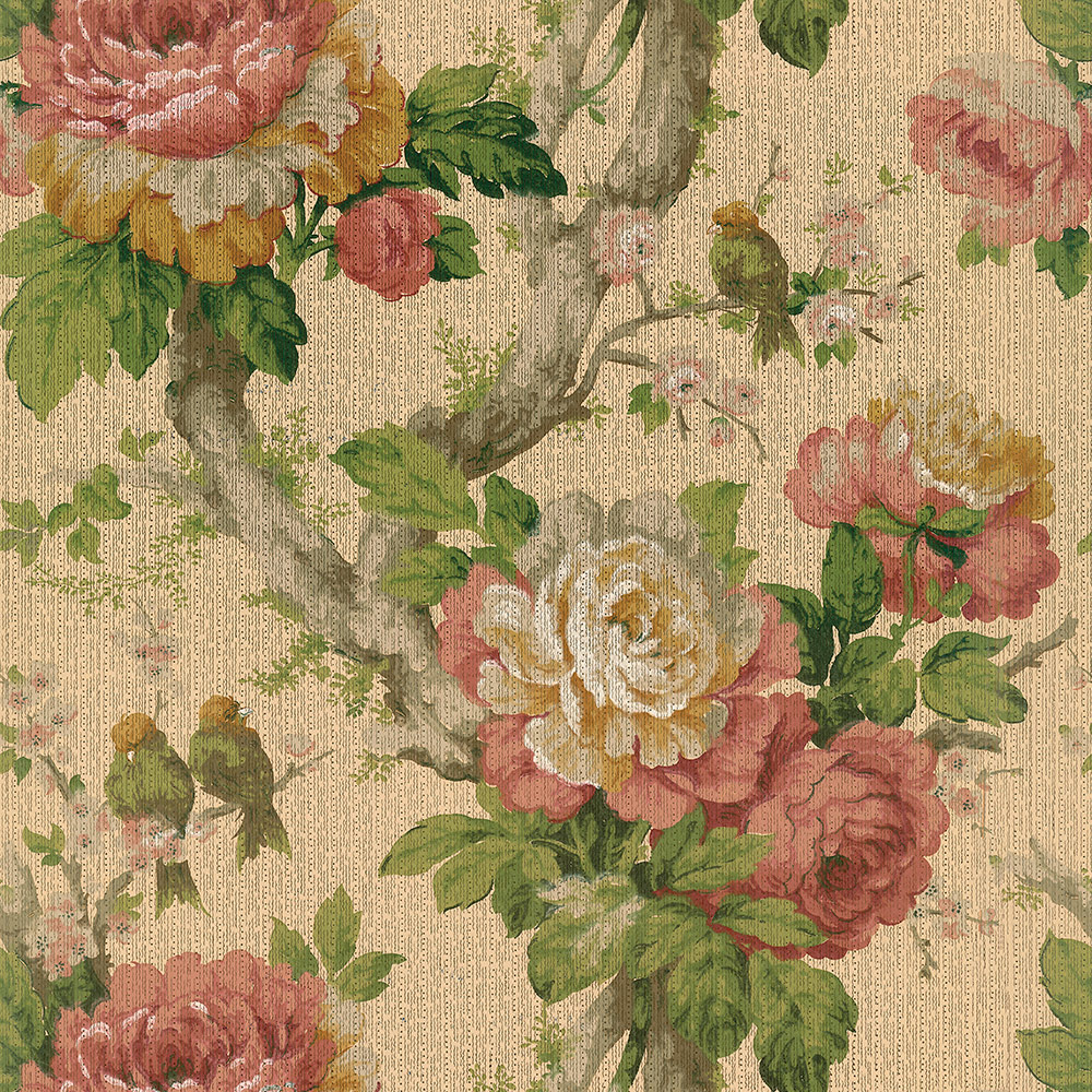 Vintage 1920s 2G-114-B, Cabbage Roses in Peach