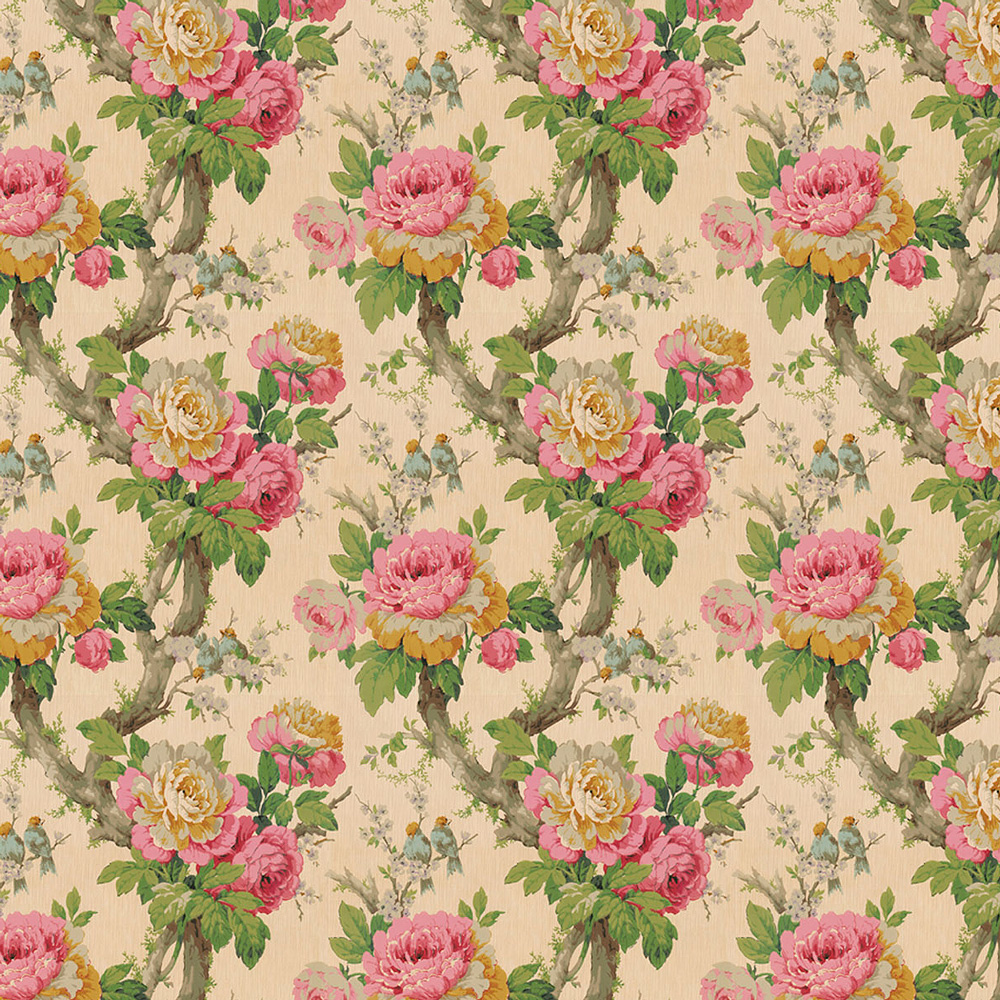 Dolls House Wallpaper 1:12 Floral Pink Flowers#SF1 