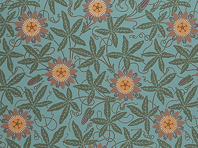Victorian Design Floral Wallpapers | Passion Flower | Bradbury & Bradbury