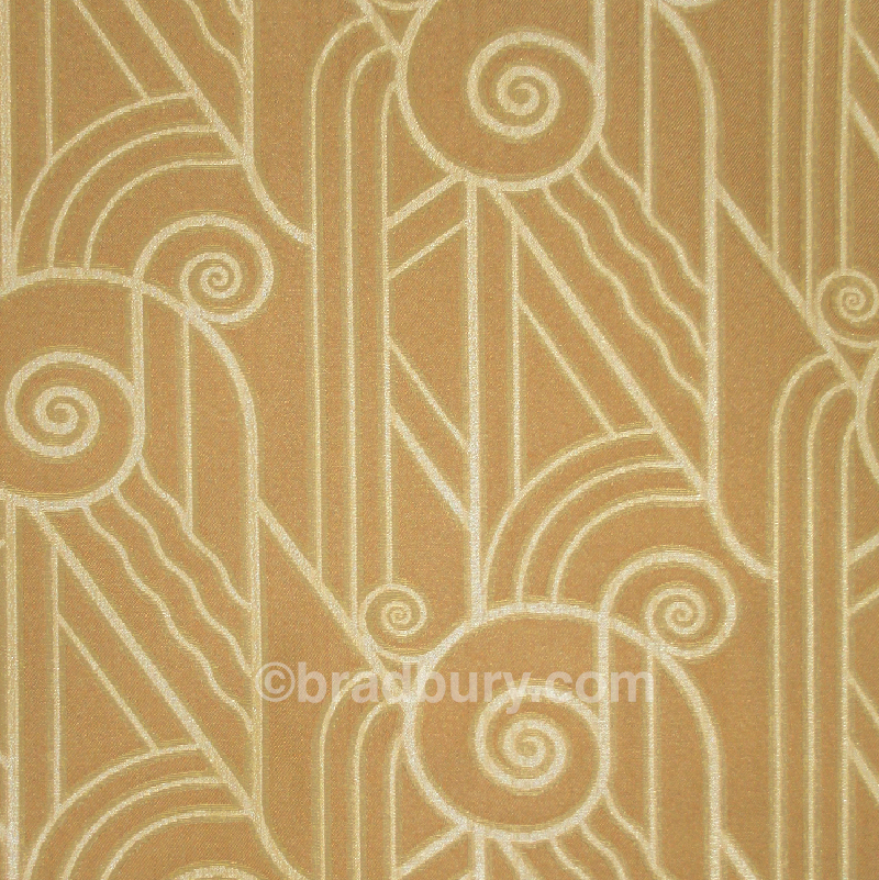 Bradbury Art Deco Fabric For Upholstery, Art Deco Curtains Gold