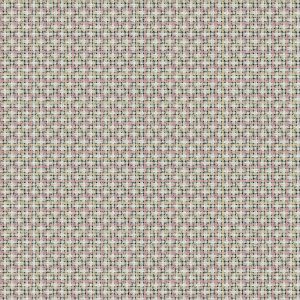 Woven features a dense grid of intersecting colorful lines, creating a textured, retro fifties look reminiscent of vintage wallpaper.