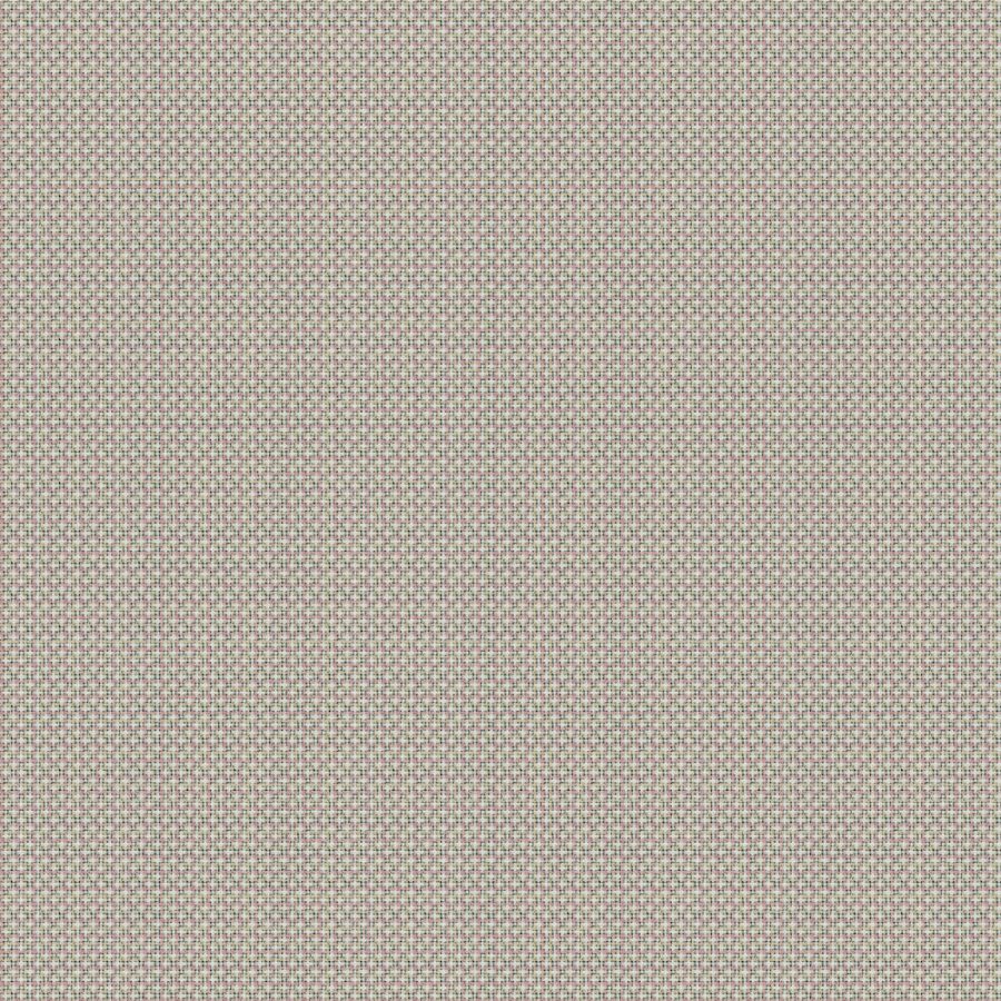 Close-up of Woven fabric featuring a grid pattern in light beige, pink, and blue threads, evoking vintage wallpaper and providing a textured surface ideal for retro set design.