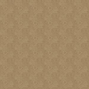 The Marigold in Natural wallpaper features an ornate vintage-inspired floral pattern in beige and brown, reminiscent of Morris wallpaper, with intricate leaf and flower designs that add Victorian elegance to any bungalow space.