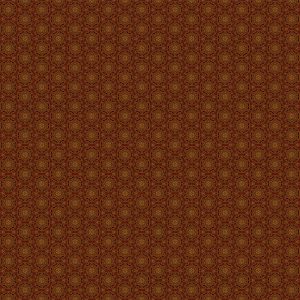 Itsuko in Oxblood features a repeating ornate geometric pattern in brown and gold, evoking historic preservation and Victorian restoration with a symmetrical, textured look throughout.
